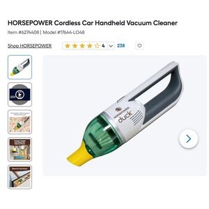 Vacuum Cleaners & Floor Care Vacuum Cleaners Handheld Vacuums HORSEPOWER Cordles